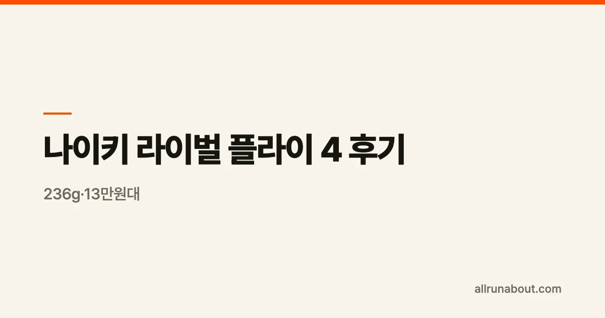 나이키 라이벌 플라이 4 후기 | 236g·13만원대 — 가성비 템포 트레이너
